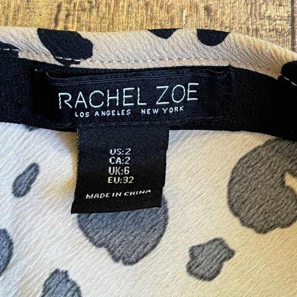 Rachel Zoe Animal Print Midi Skirt Tan Black Pull On NWOT NEW Size 2 - Picture 3 of 5